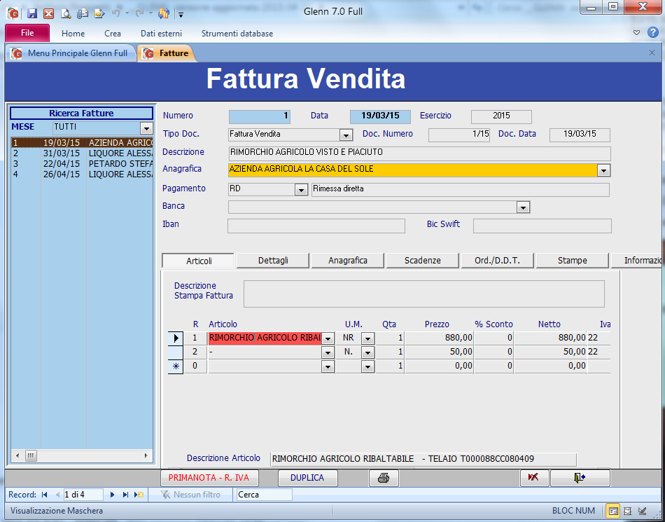 21FFV01_Fattura Vendita Articoli